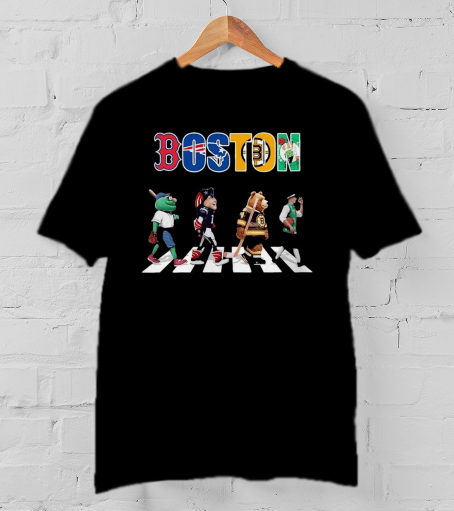 Boston Sports Mascots Abbey Road T-Shirt