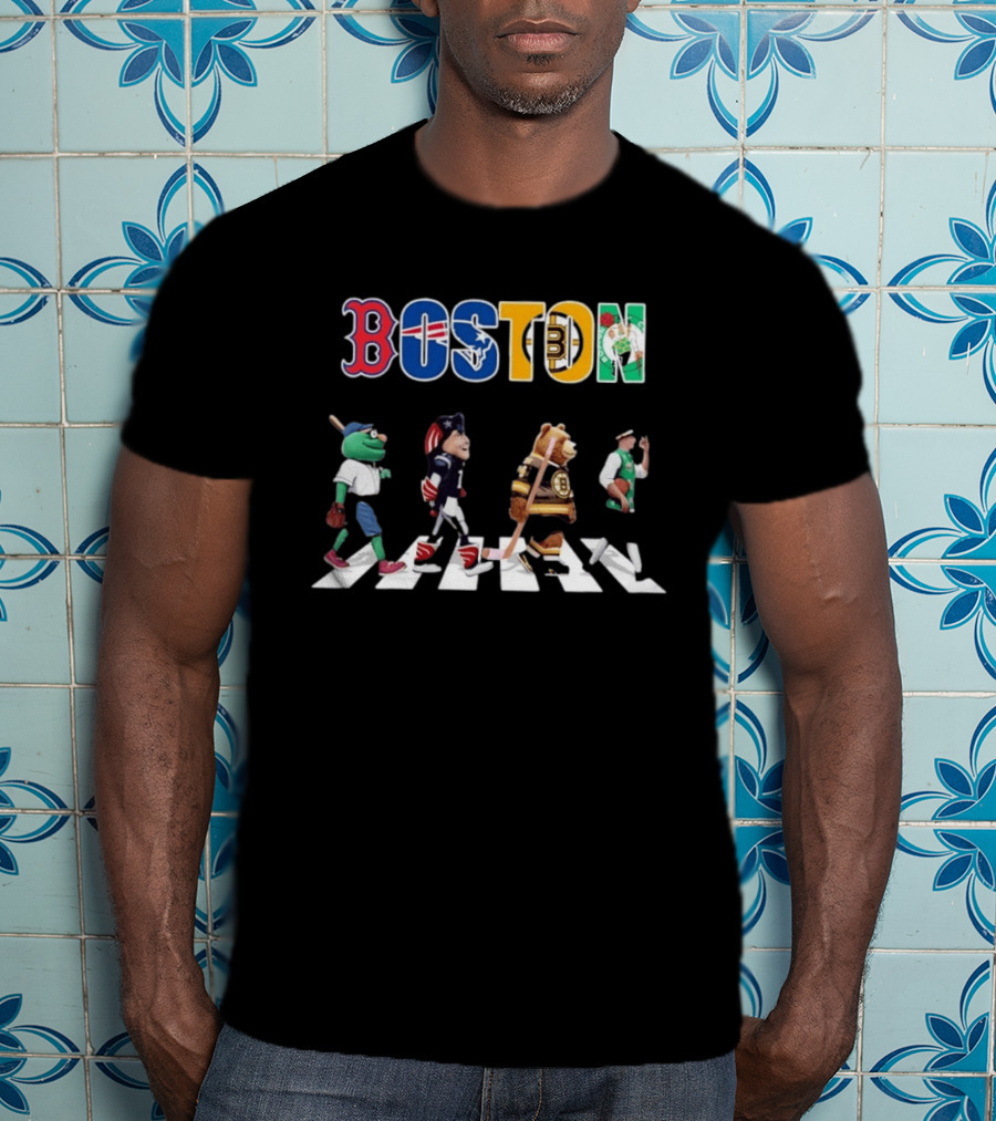 Boston Sports Mascots Abbey Road T-Shirt