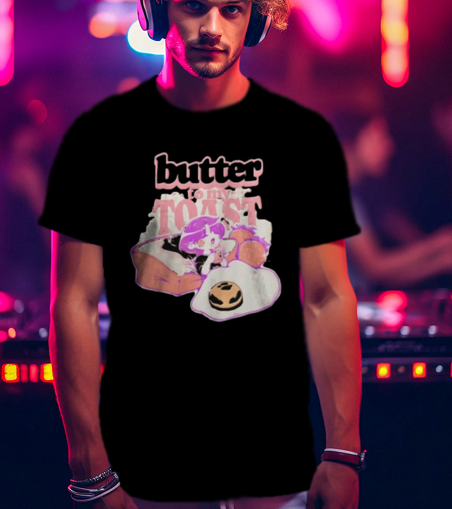 Butter To My Toast Anime Girl Breakfast Toast Strawberries Egg T-Shirt