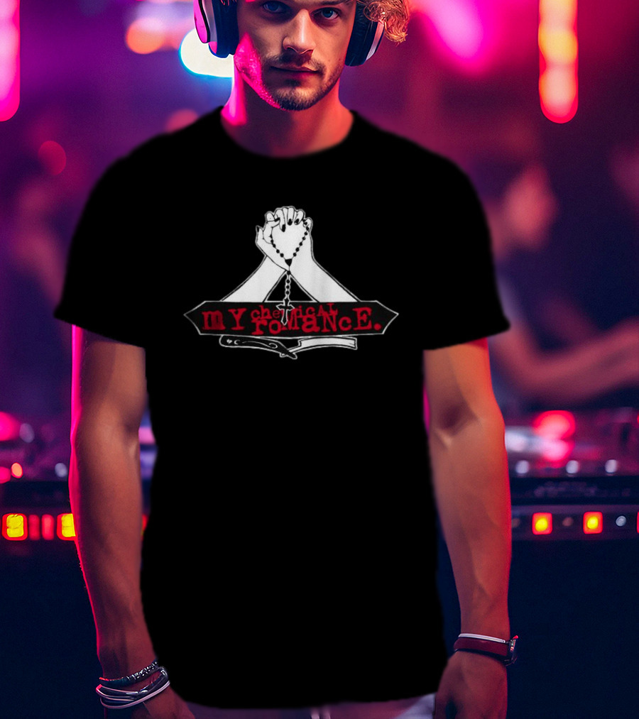 My Chemical Romance Praying Hands Rosary T-Shirt