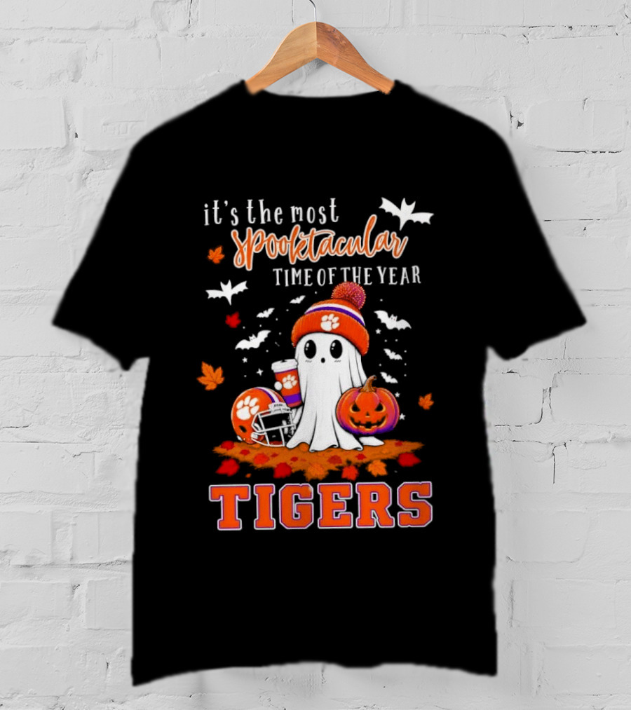 Tiger's Most Spooktacular Halloween Time With Ghost And Pumpkins T-Shirt