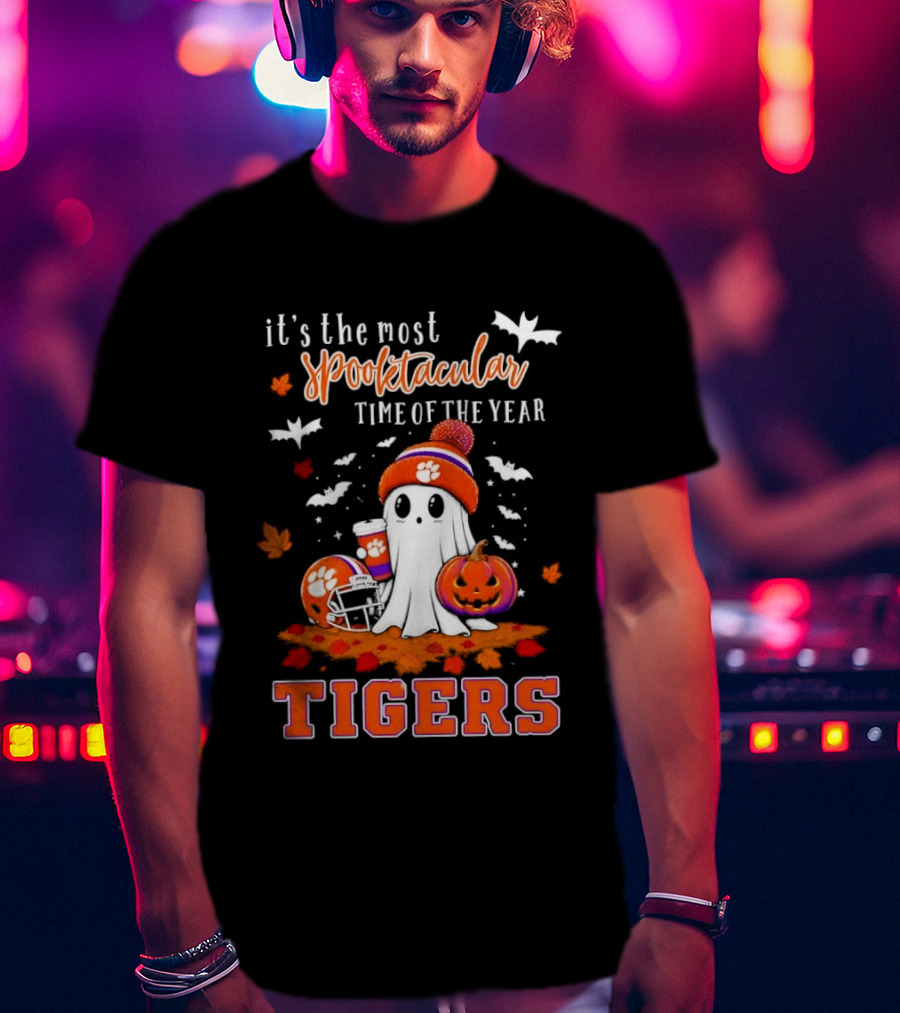 Tiger's Most Spooktacular Halloween Time With Ghost And Pumpkins T-Shirt