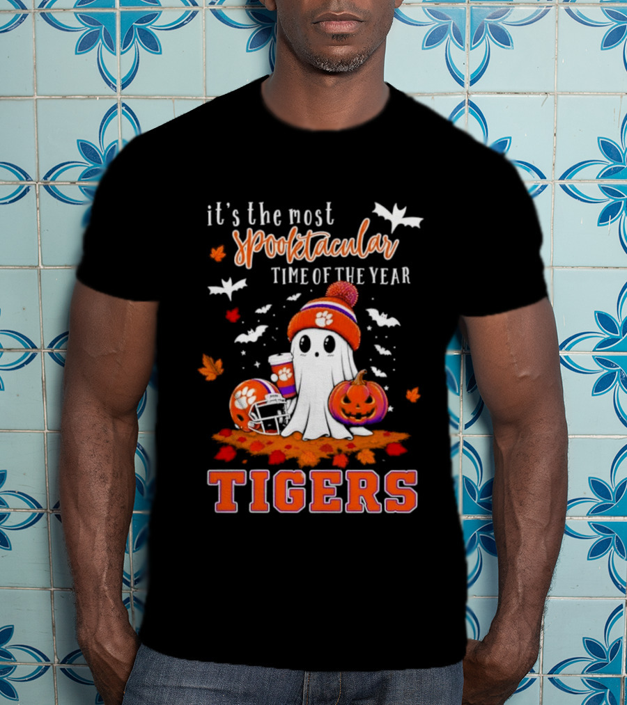Tiger's Most Spooktacular Halloween Time With Ghost And Pumpkins T-Shirt