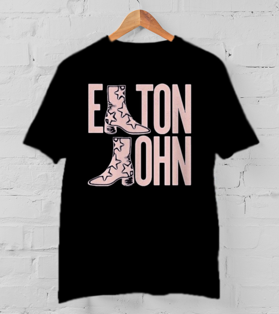 Elton John Star Pattern Boot Troubadour T-Shirt