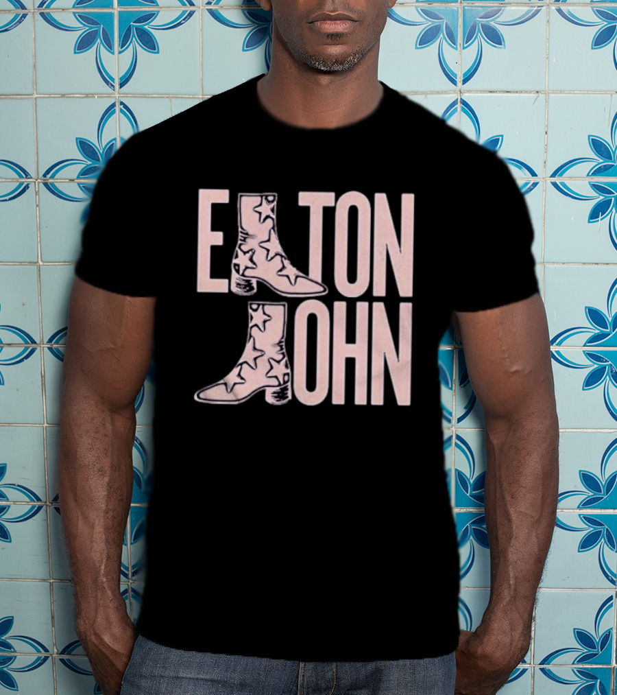 Elton John Star Pattern Boot Troubadour T-Shirt