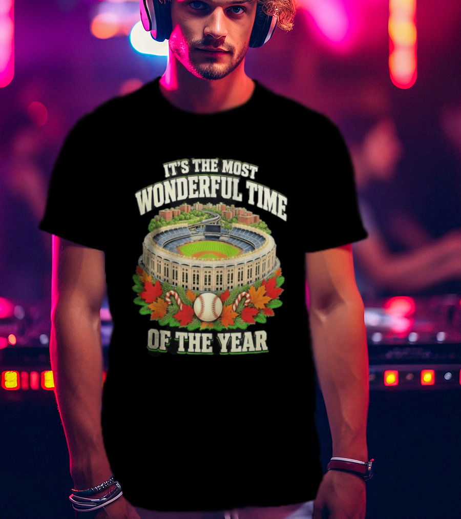 It's The Most Wonderful Time New York Yankee Stadium Baseball Holiday Season T-Shirt