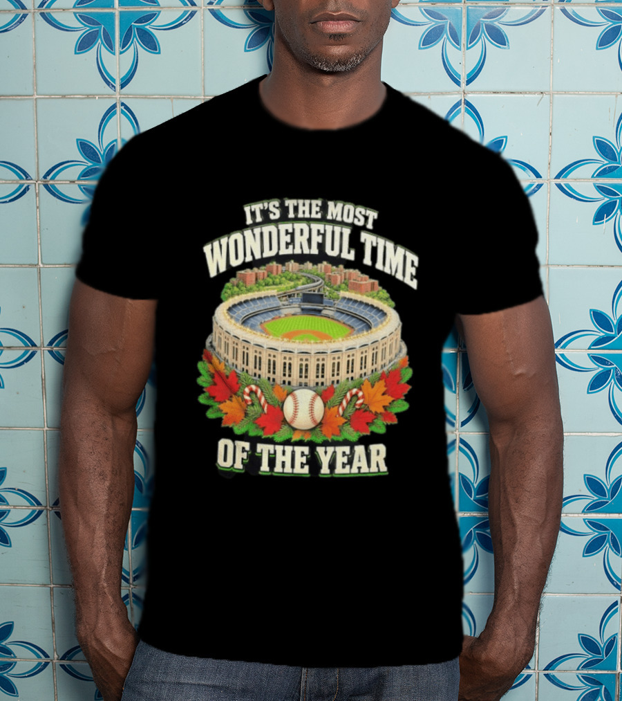 It's The Most Wonderful Time New York Yankee Stadium Baseball Holiday Season T-Shirt