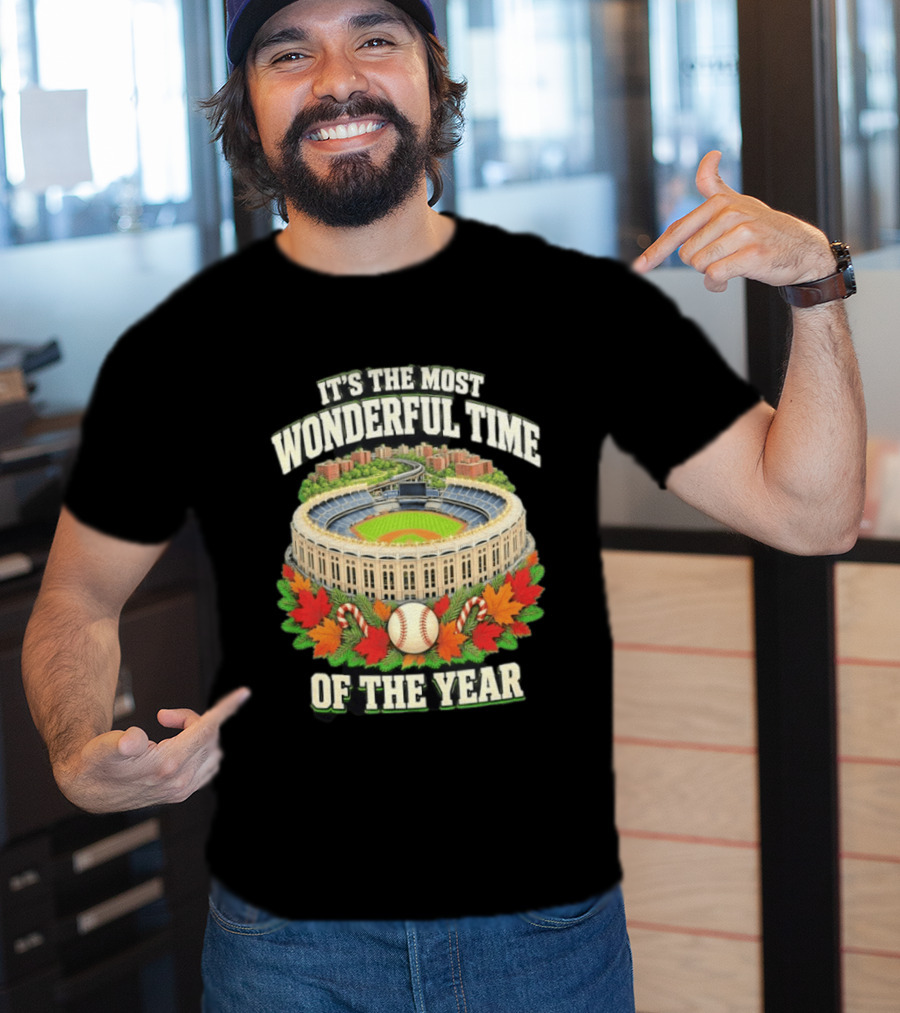 It's The Most Wonderful Time New York Yankee Stadium Baseball Holiday Season T-Shirt