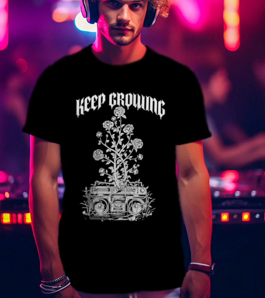 Keep Growing J.Rose Plant Speaker T-Shirt