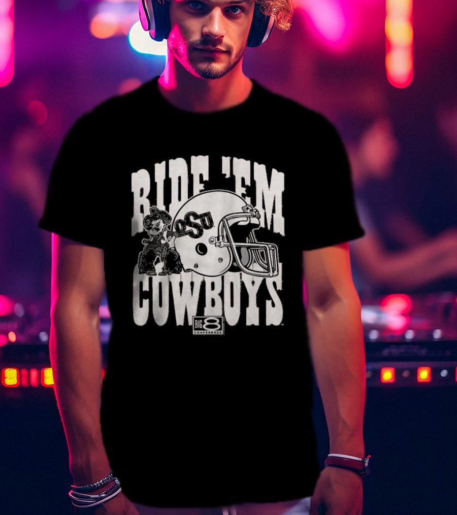 Ride 'Em Cowboys OSU Big 8 Helmet T-Shirt