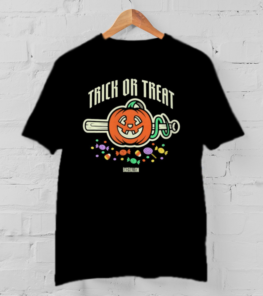 Trick Or Treat Baseballism Pumpkin Candy Haul T-Shirt