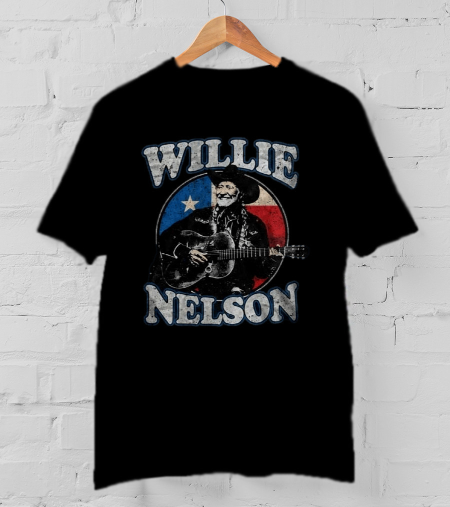 Willie Nelson Texas Flag Guitar Tour Dates 2026 T-Shirt