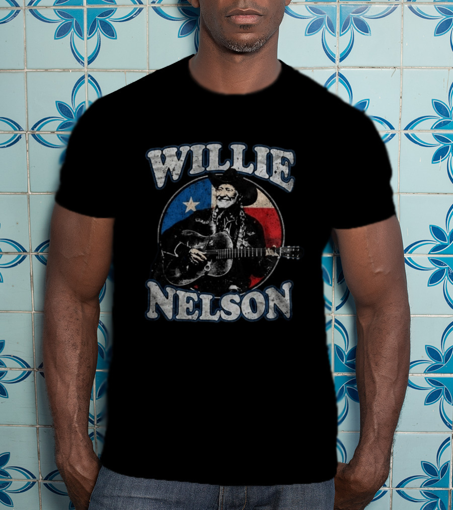 Willie Nelson Texas Flag Guitar Tour Dates 2026 T-Shirt