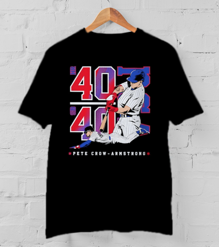 Pete Crow Armstrong 40 40 HR SB Club Chicago Cubs Players T-Shirt