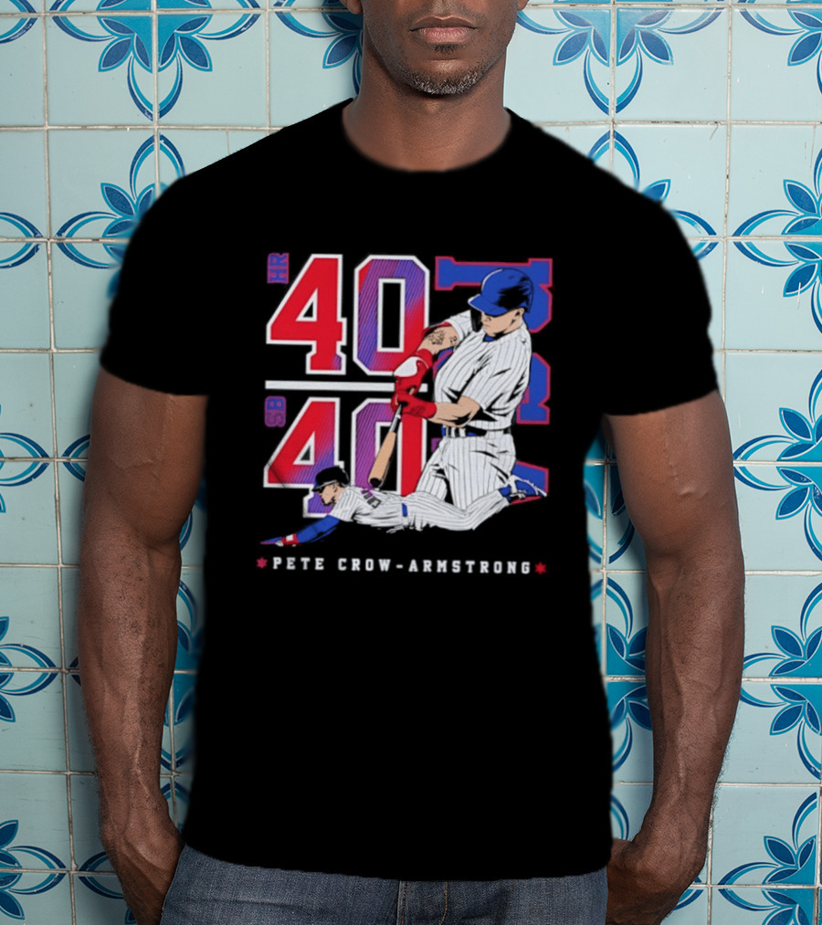 Pete Crow Armstrong 40 40 HR SB Club Chicago Cubs Players T-Shirt