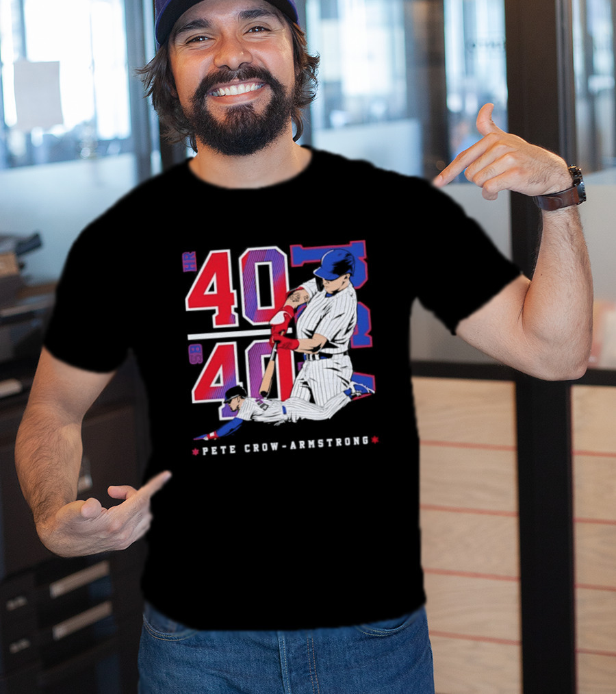 Pete Crow Armstrong 40 40 HR SB Club Chicago Cubs Players T-Shirt