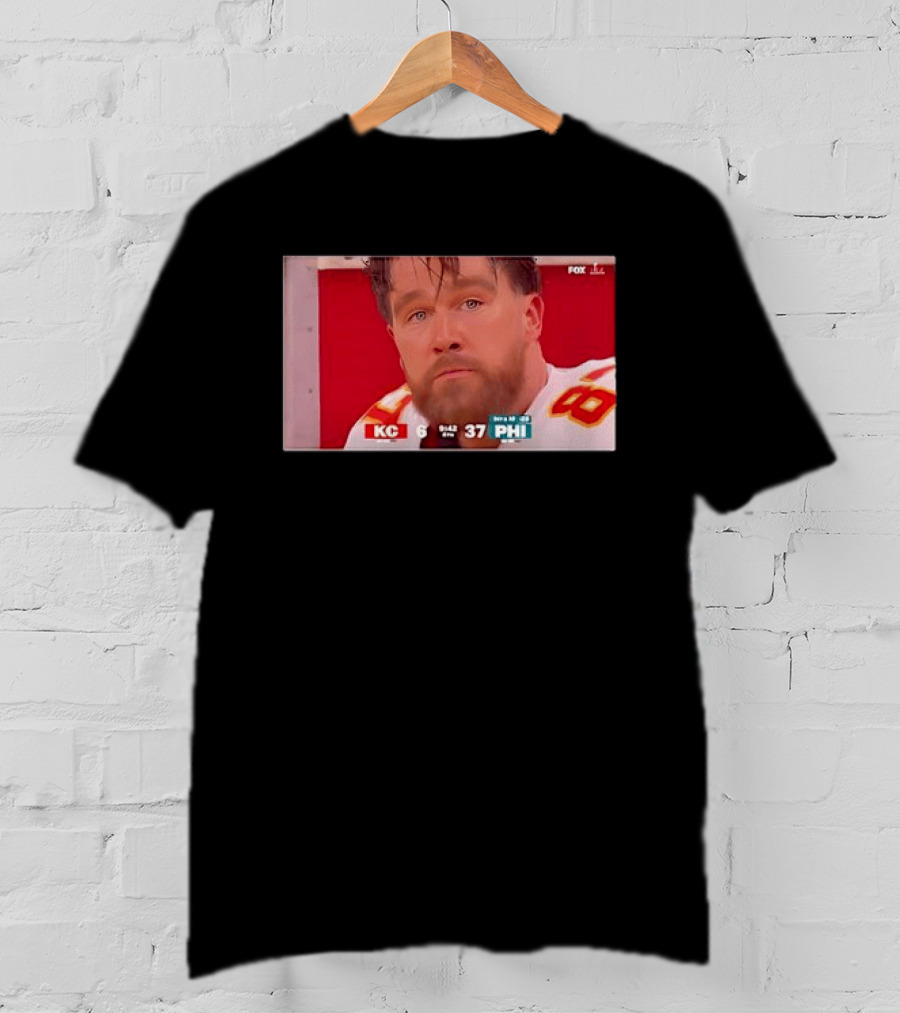 Kelce's Face Disappointment KC 6 PHI 37 NFL Football Game Loss T-Shirt