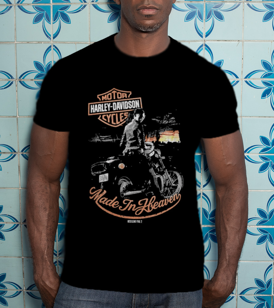 Harley Davidson Motor Cycles Made In Heaven Retro Style Biker Adventure T-Shirt