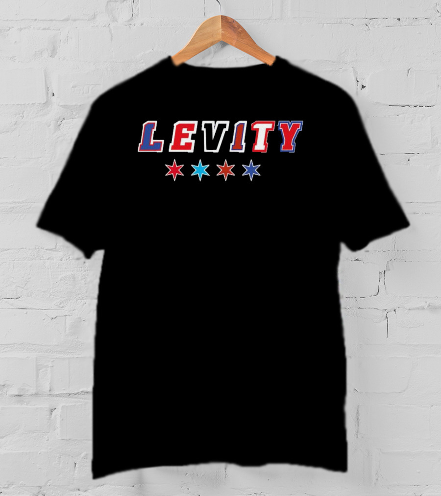 Levity Chicago Stars Red Blue White Mashup T-Shirt