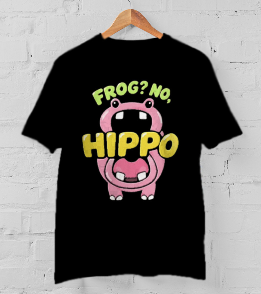 Frog No Hippo Pink Character Cartoon Playful T-Shirt