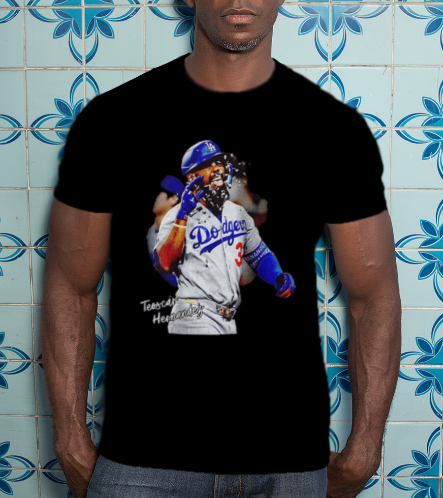 Los Angeles Dodgers Teoscar Hernandez MLB Player Celebration T-Shirt