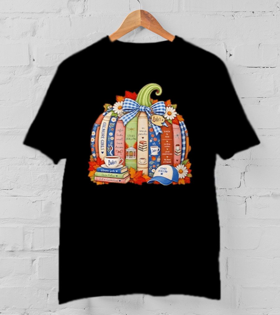 Gilmore Girls Pumpkin Stars Hollow Luke's Coffee Autumn Cozy Bookish Vibes T-Shirt