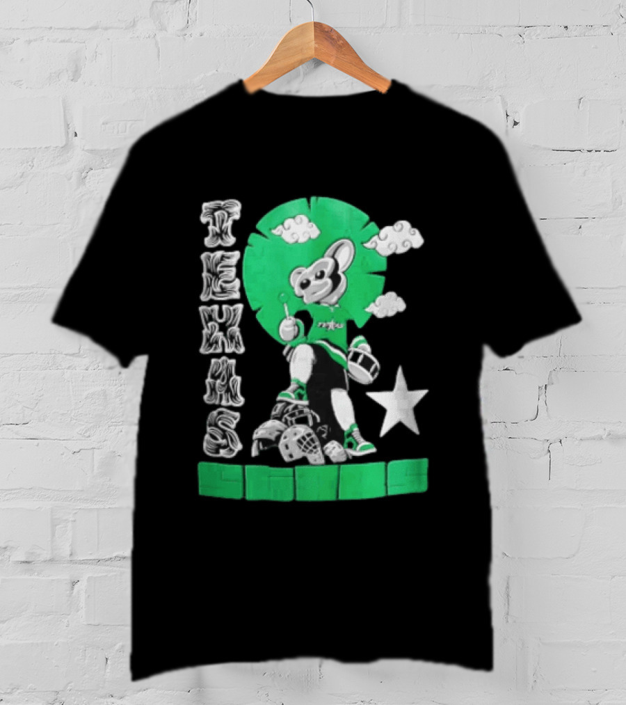 Texas Stars Lollipop Drum Helmets Figures T-Shirt