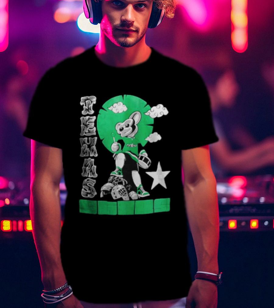 Texas Stars Lollipop Drum Helmets Figures T-Shirt