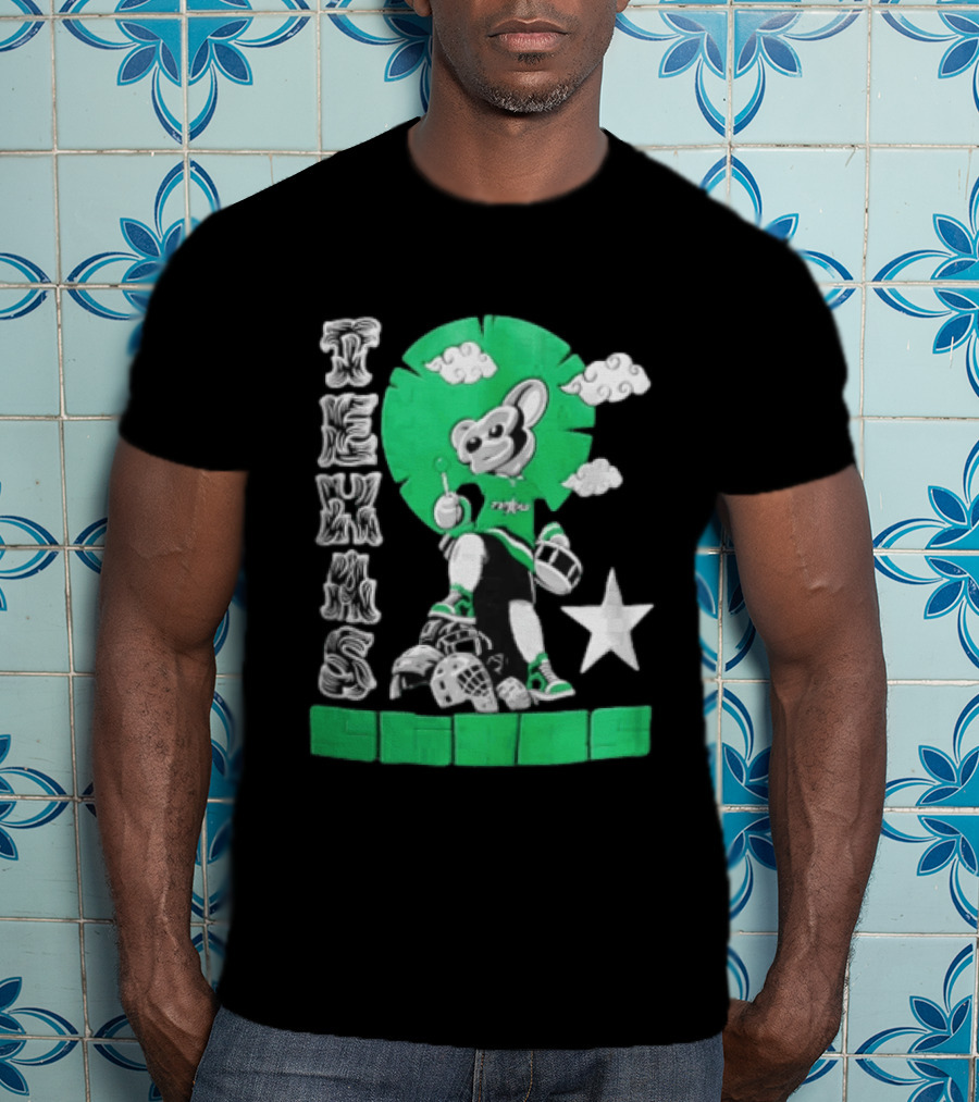 Texas Stars Lollipop Drum Helmets Figures T-Shirt