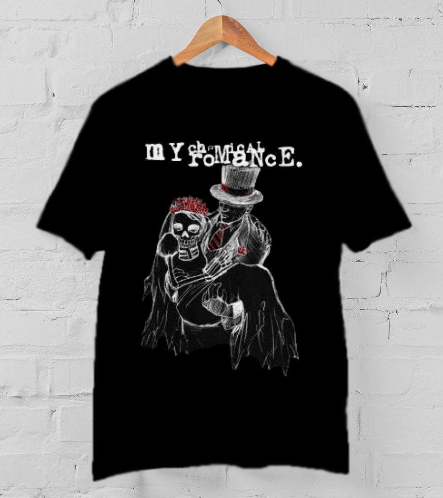 My Chemical Romance Dark Wedding Skeleton And Groom With Top Hat T-Shirt
