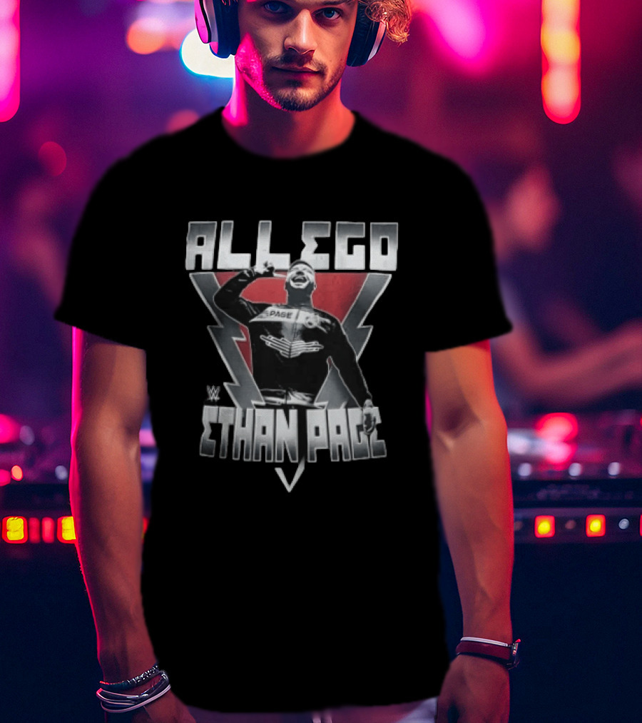 WWE Ethan Page All Ego Lightning Bolts Arms Raised T-Shirt