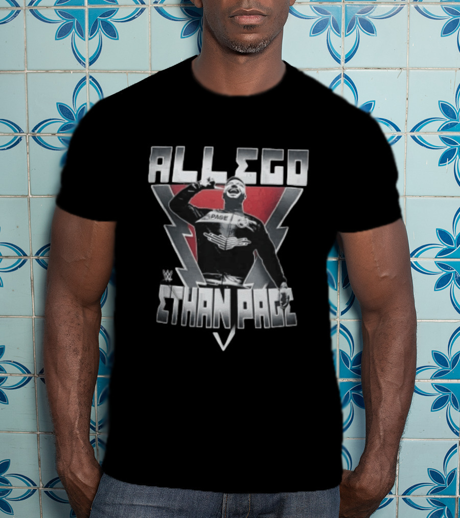 WWE Ethan Page All Ego Lightning Bolts Arms Raised T-Shirt