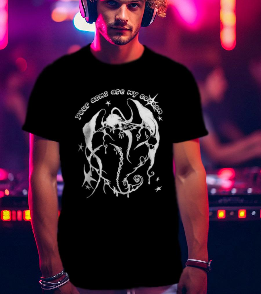 Your Arms Are My Cocoon With Abstract Floral Swirls And Stars T-Shirt