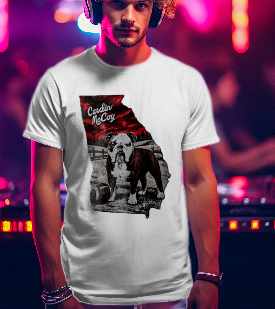 Cardin McCoy Georgia Bulldog Football Landscape T-Shirt