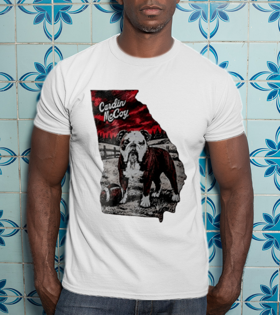 Cardin McCoy Georgia Bulldog Football Landscape T-Shirt