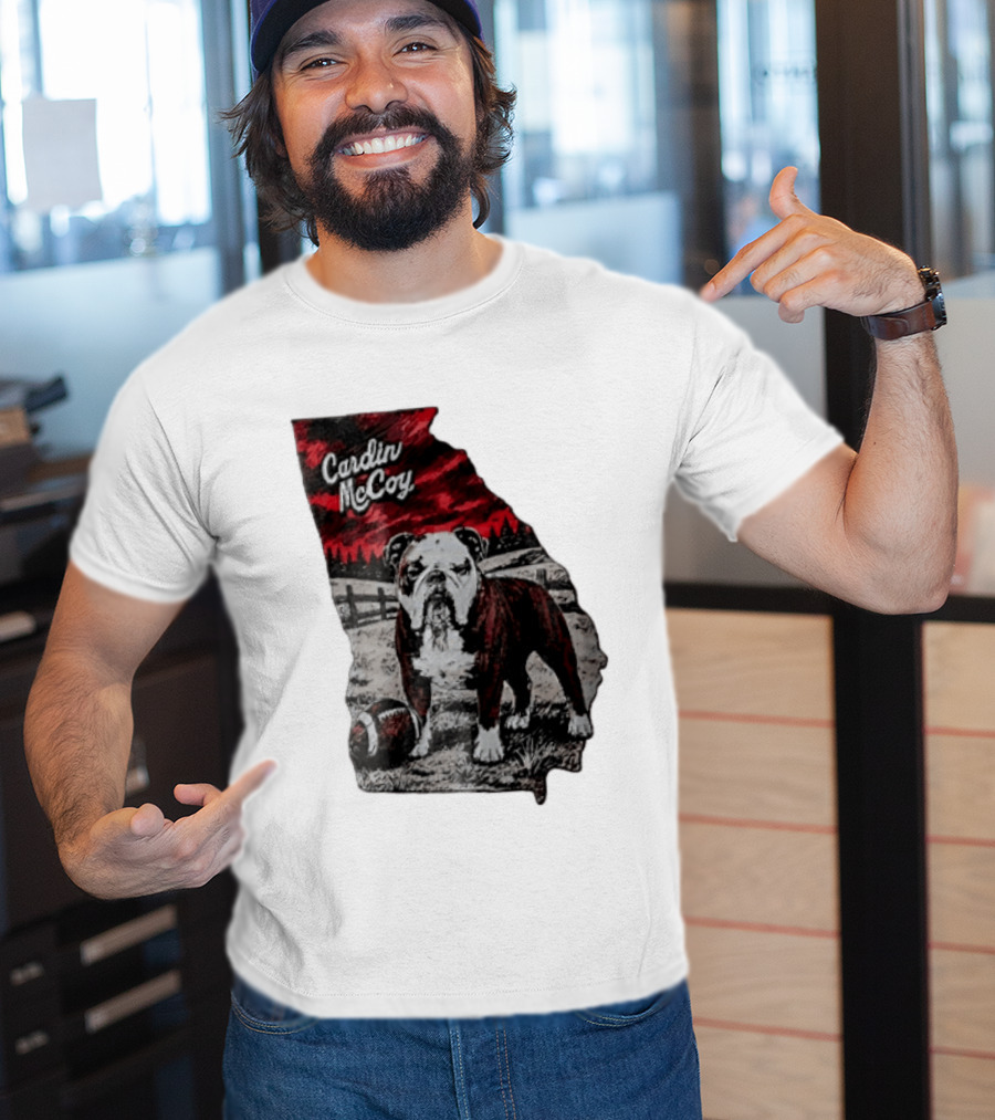 Cardin McCoy Georgia Bulldog Football Landscape T-Shirt