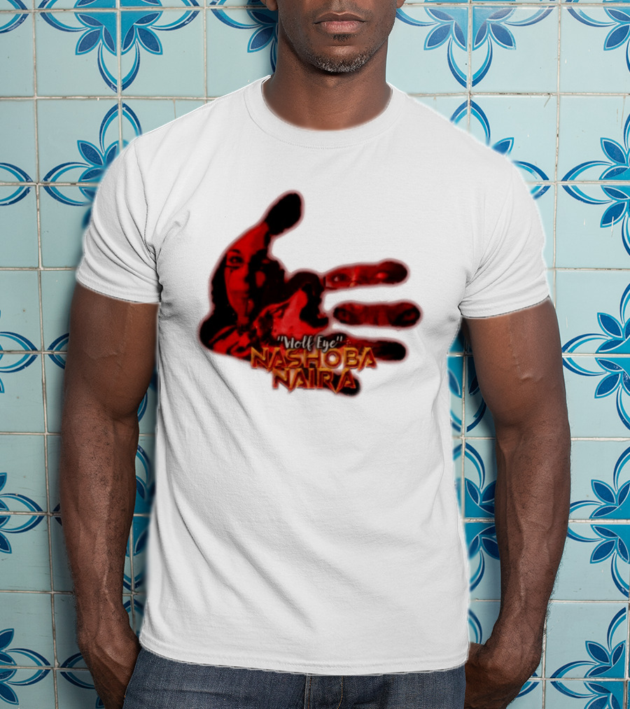 Red Handprint Wolf Eye Nashoba Naira T-Shirt