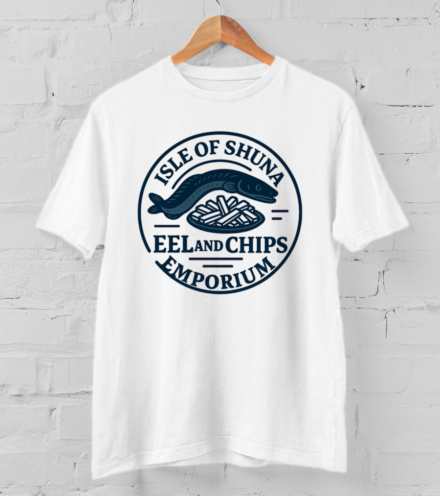 Isle Of Shuna Eel And Chips Emporium Retro Seal T-Shirt