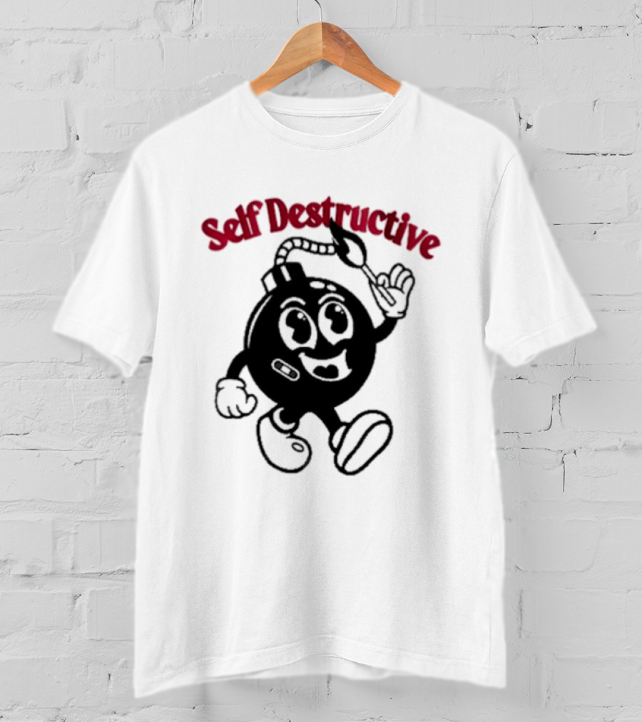 Self Destructive Cartoon Bomb Character With Happy Face T-Shirt