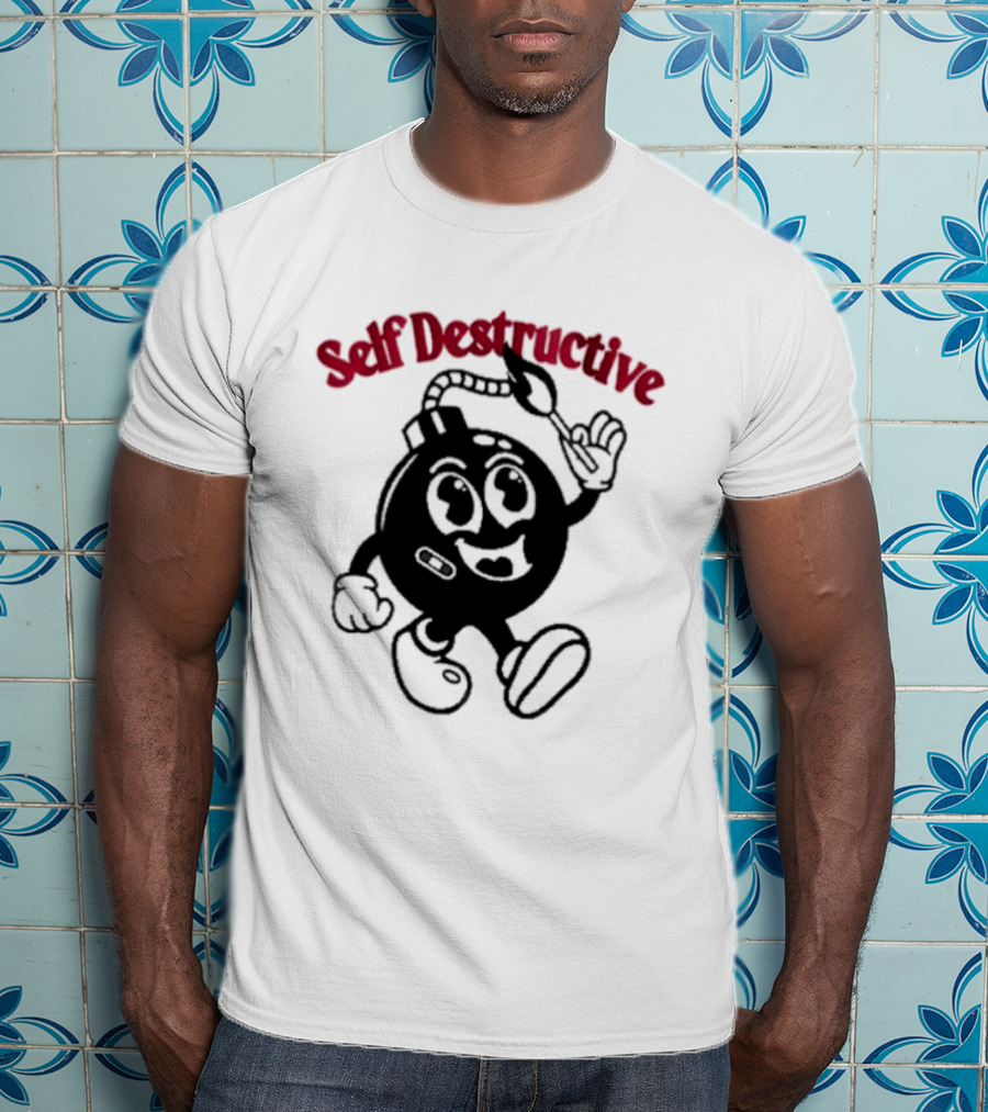 Self Destructive Cartoon Bomb Character With Happy Face T-Shirt