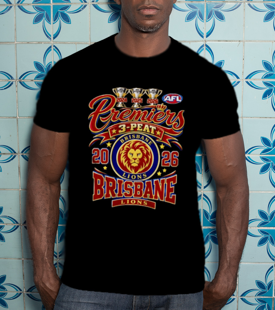 Brisbane Lions AFL 3Peat Premiers 2026 Champion Triumph T-Shirt