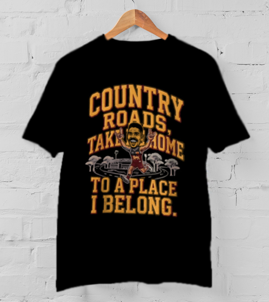Brisbane Lions Charlie Cameron Country Roads Take Me Home To A Place I Belong T-Shirt