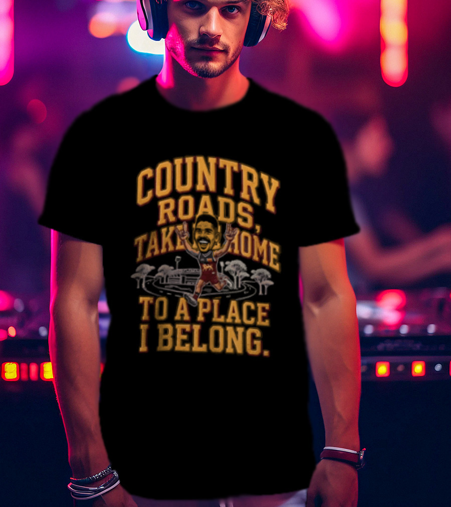 Brisbane Lions Charlie Cameron Country Roads Take Me Home To A Place I Belong T-Shirt