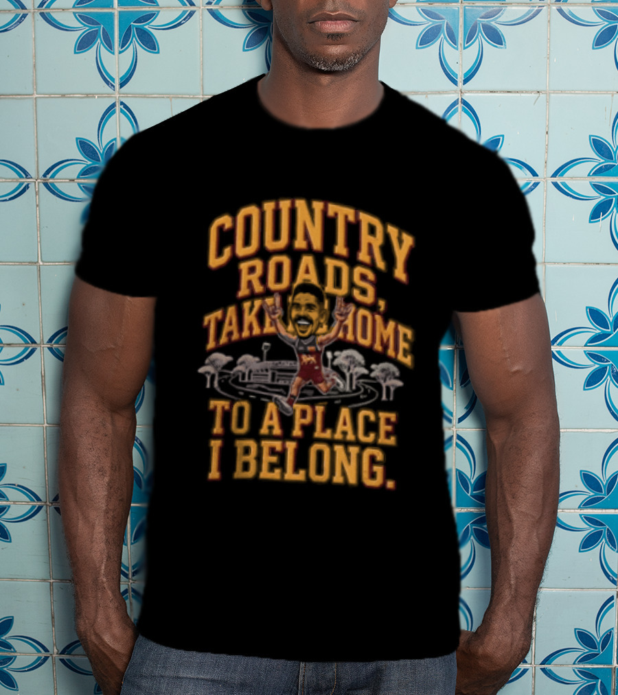 Brisbane Lions Charlie Cameron Country Roads Take Me Home To A Place I Belong T-Shirt