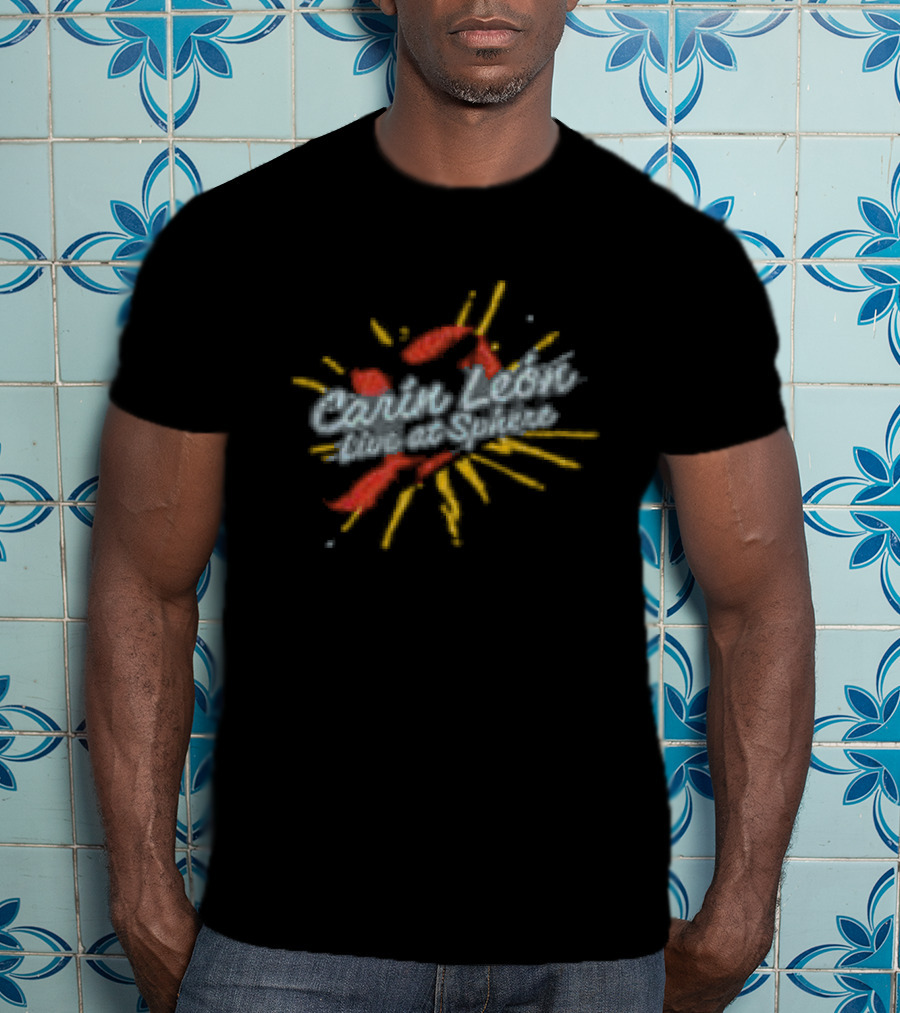 Carin Leon Store De Sonora Para El Mundo Sphere Black Text Burst T-Shirt