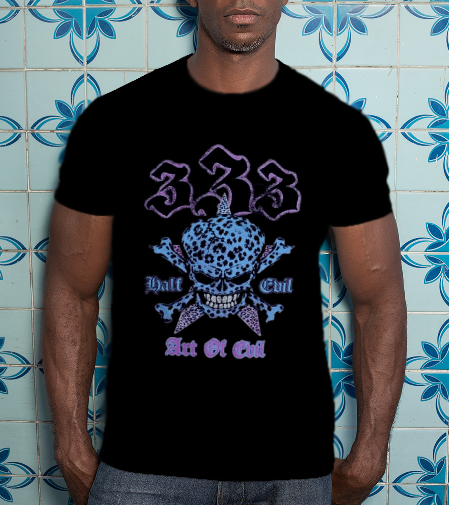 333 Half Evil Art Of Evil Skull T-Shirt