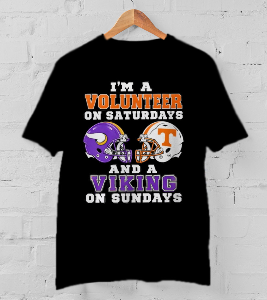 I'm A Volunteer On Saturdays And A Viking On Sundays Football Helmets T-Shirt