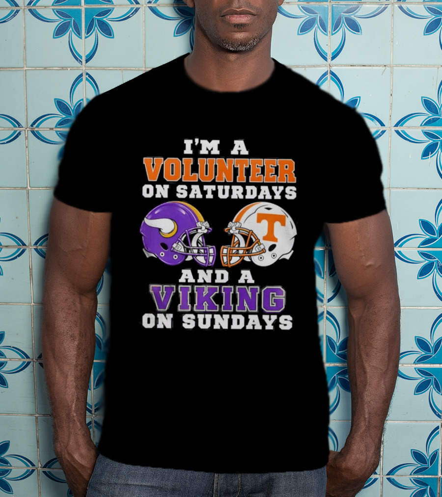 I'm A Volunteer On Saturdays And A Viking On Sundays Football Helmets T-Shirt