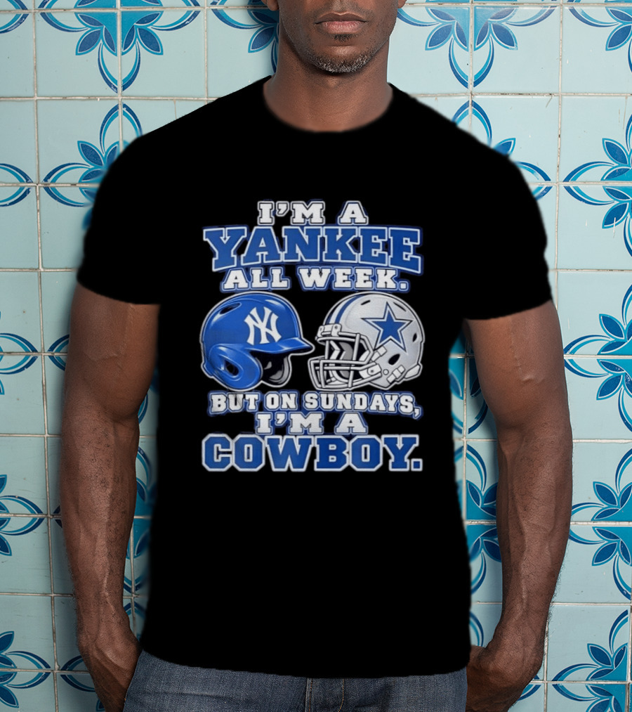 Yankee All Week But On Sundays Dallas Cowboy Football Fan T-Shirt
