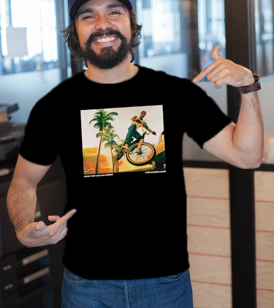 Grand Theft Auto San Andreas Rockstar Games Bicycle Scene T-Shirt